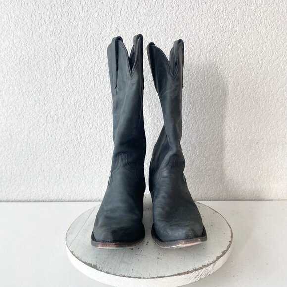 Lane EMMA JANE Womens Cowboy Boots 9.5 Matte Black Western Cowgirl Mid Calf Tall - Picture 5 of 11